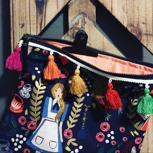 Grown up Alice in Wonderland handmade makeup bag